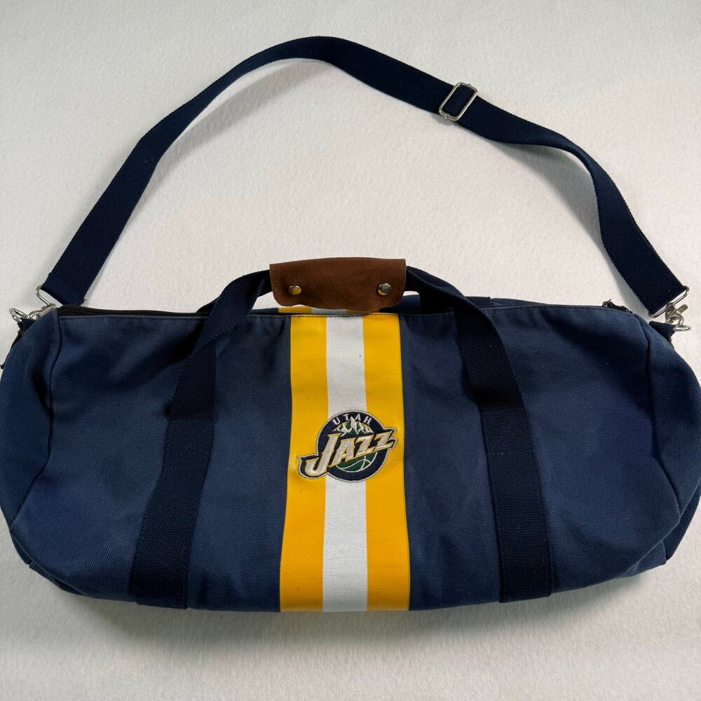 Vintage Utah‎ Jazz Duffle Bag Blue & Gold Canvas Bag